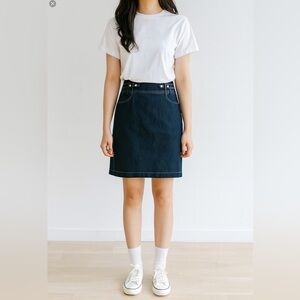 NYCC Cotton Blend Denim Mini Skirt with Stretch Front Pockets US Sz 14
